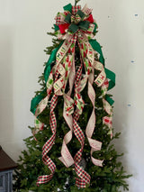 Christmas Trees, Merry Christmas Tree Topper Bow