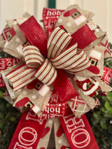 Santa Claus Ho-Ho-Ho Christmas Bow