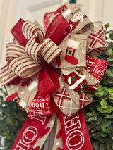Santa Claus Ho-Ho-Ho Christmas Bow