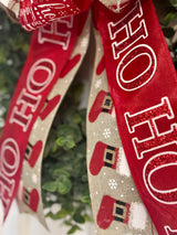 Santa Claus Ho-Ho-Ho Christmas Bow