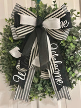 Black & White Welcome Bow