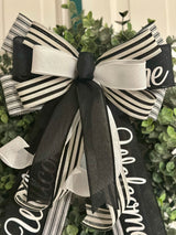 Black & White Welcome Bow
