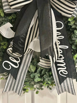 Black & White Welcome Bow