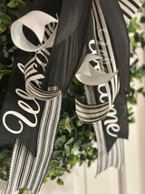 Black & White Welcome Bow