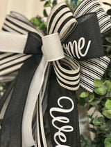 Black & White Welcome Bow