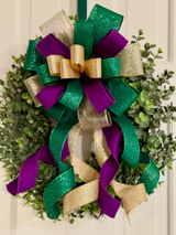 Green, Gold & Purple Mardi Gras Bow