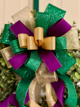 Green, Gold & Purple Mardi Gras Bow