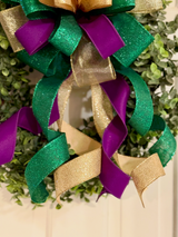 Green, Gold & Purple Mardi Gras Bow