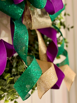 Green, Gold & Purple Mardi Gras Bow