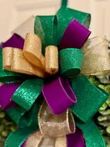 Green, Gold & Purple Mardi Gras Bow