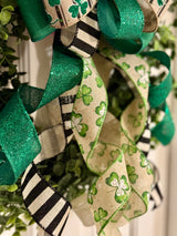 Black, Beige, Green & White St. Patty's Day Bow
