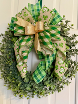 Gold, Green & Beige St. Patrick's Day Bow