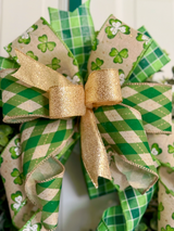 Gold, Green & Beige St. Patrick's Day Bow