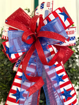 Stars, Stripes & Fireworks Patriotic Bow