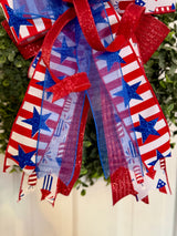 Stars, Stripes & Fireworks Patriotic Bow