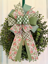 Pink Peonies Spring Bow