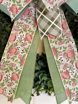 Pink Peonies Spring Bow