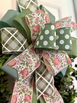 Pink Peonies Spring Bow