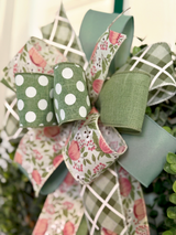 Pink Peonies Spring Bow