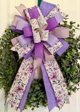 Purple Lavender & Daisies Spring Bow