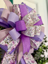Purple Lavender & Daisies Spring Bow
