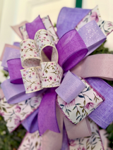 Purple Lavender & Daisies Spring Bow