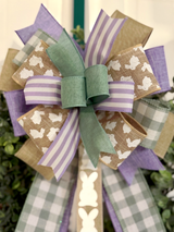 Purple Stripes Easter Bow