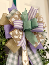 Purple Stripes Easter Bow