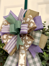 Purple Stripes Easter Bow