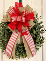 Red, White & Beige Bow