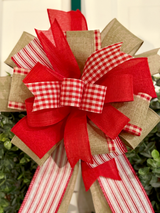 Red, White & Beige Bow