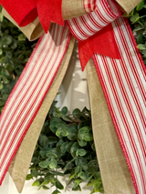Red, White & Beige Bow
