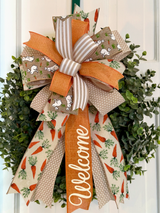 Orange Welcome Easter Bow