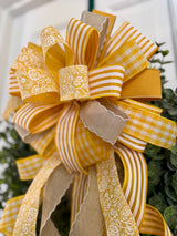 Marigold & Beige Spring & Summer Bow