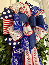 Las Angeles Dodgers Baseball Bow