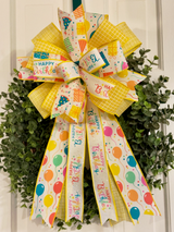 Yellow Happy Birthday Bow