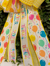 Yellow Happy Birthday Bow