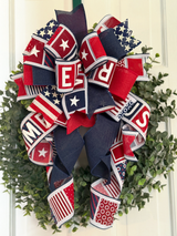 Block Letters USA Bow