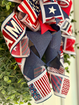 Block Letters USA Bow