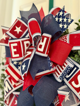 Block Letters USA Bow