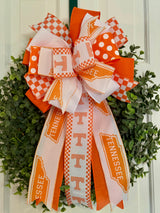 Orange & White Tennessee Football Bow