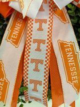 Orange & White Tennessee Football Bow