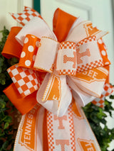 Orange & White Tennessee Football Bow