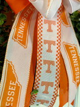 Orange & White Tennessee Football Bow