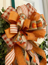 Pumpkins, Acorns & Lace Fall Bow