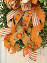 Pumpkins, Acorns & Lace Fall Bow