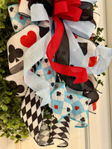 Alice in Wonderland Inspired Deck of Cards Bow