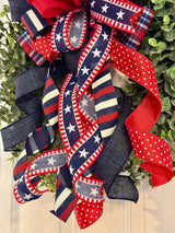 Stripes & Plaid Patriotic Bow