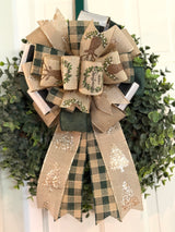 Golden Trees Merry Christmas Bow