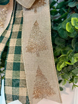 Golden Trees Merry Christmas Bow